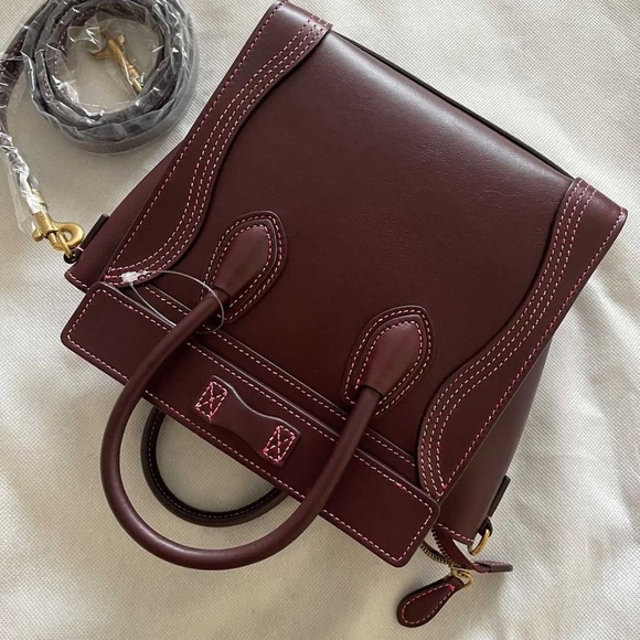 “OLD CÉLINE” NANO LUGGAGE BAG IN CALFSKIN BURGUNDY - Picture 3 of 5